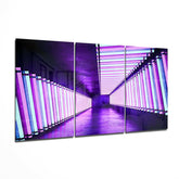 Purple Corridor Glass Wall Art.